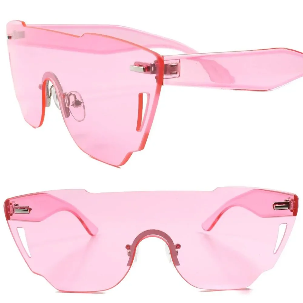Slick Design Retro Futuristic Mens Womens Unique One Piece Pink Party Sunglasses